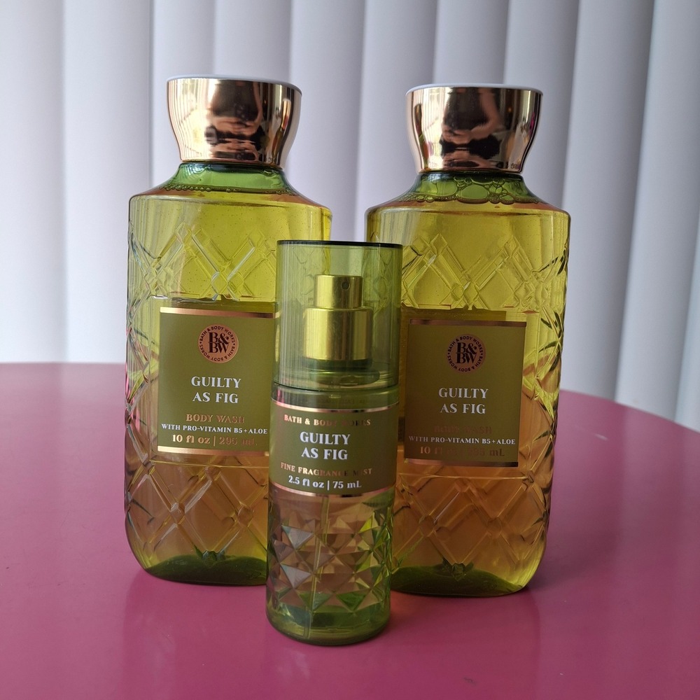 Bath & Body Works GUILTY AS FIG Shower Gel Wash Fragrance Mist Set of 3
